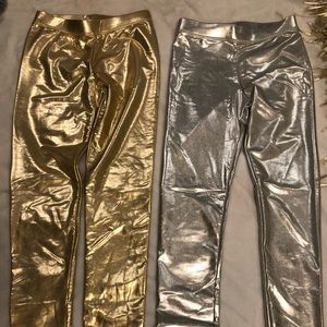 2 pair of metallic leggings